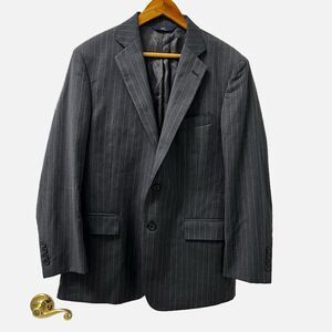 Brooks Brothers 346 Regent Fit Gray Striped Blazer Wool Size 40S